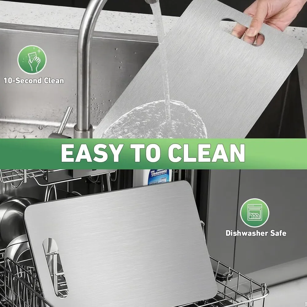 Titanium Cutting Board 12x9 – Pure, Non-Toxic, Reversible & Easy to Clean